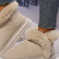 Faux Fur Round Toe Platform Boots