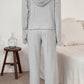 Ribbed Drawstring Hoodie and Pants Lounge Set