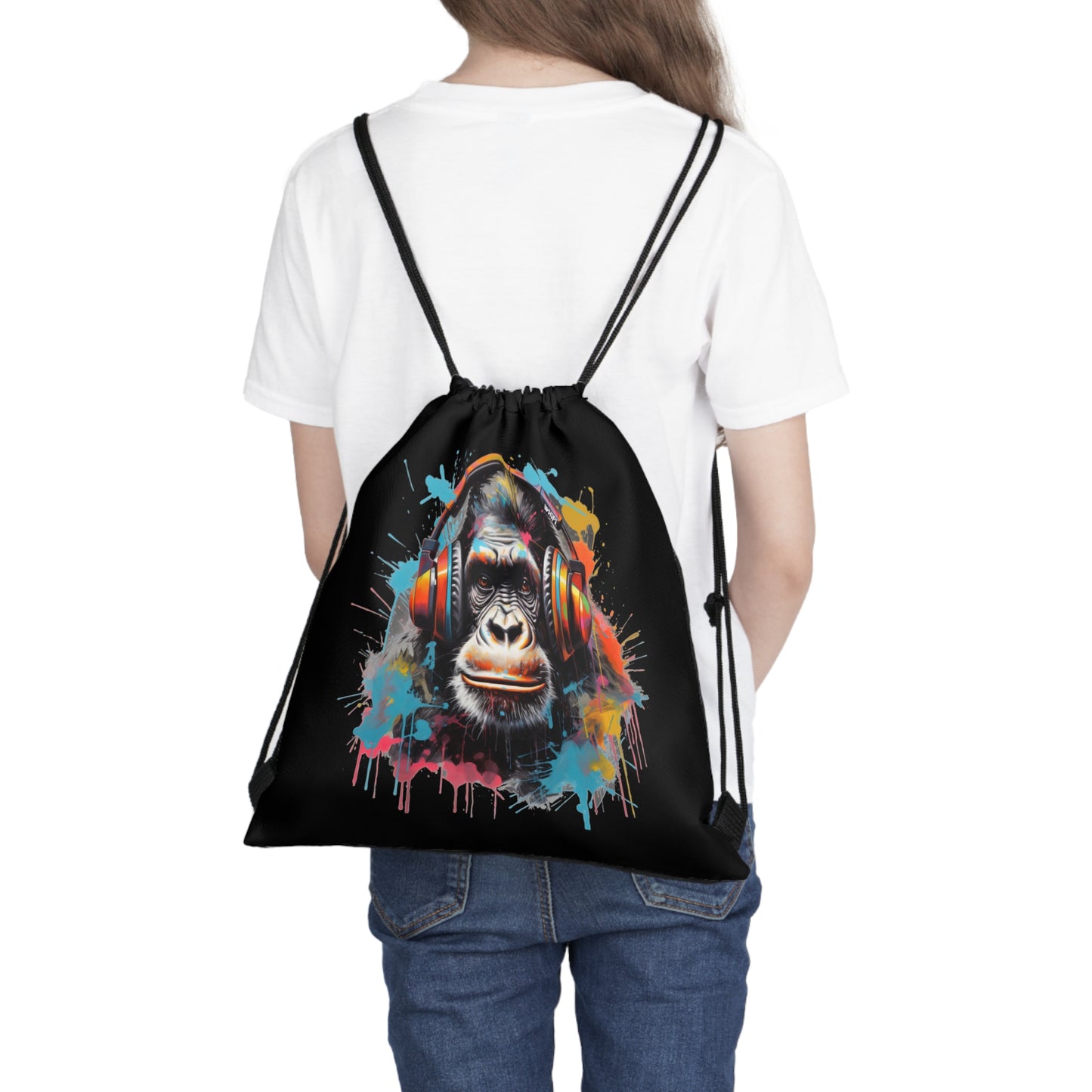 DJ Gorilla Drawstring Bag