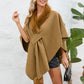 Fuzzy Trim Open Front Poncho