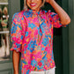 Short Puff Sleeve Floral Blouse