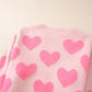 Valentine's Day Heart Jacquard Round Neck Sweater