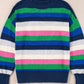 Contrast Striped Round Neck Long Sleeve Sweater