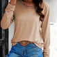 Crisscross V-Neck Long Sleeve T-Shirt