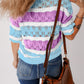 Color Block Round Neck Knit Top