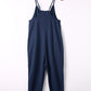 Textured Sleeveless V-Neck Pocketed Casual Jumpsuit