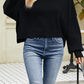 Round Neck Dropped Shoulder Sweater