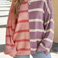 Striped Round Neck Long Sleeve Knit Top