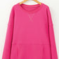 Solid Color Round Neck Long Sleeve Sweatshirt