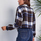 Plaid Button Front Jacket with Pockets