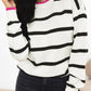 Striped Round Neck Drop Shoulder Sweater