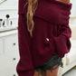 Off-Shoulder Extra-Long Sleeve Sweater