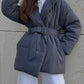 Puffer Long Sleeve Winter Coat with Belt