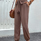 Perfee Tied High Waist Pants with Pockets