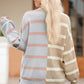 Striped Round Neck Long Sleeve Knit Top