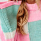 Color Block Round Neck Drop Shoulder Sweater