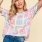 Haptics Flower Print Round Neck Short Sleeve T-Shirt