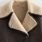 Collared Neck Long Sleeve Plush Jacket