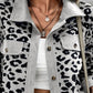 Full Size Leopard Collared Neck Button Up Long Sleeve Jacket