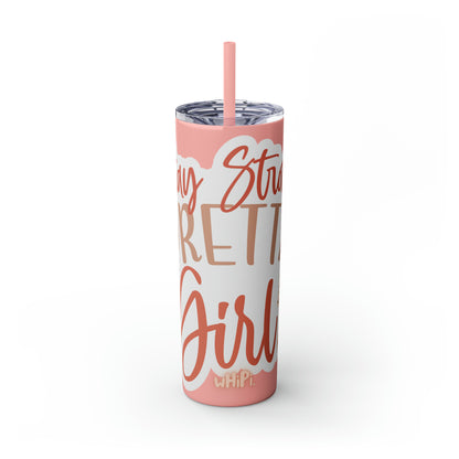 Stay Strong Skinny Tumbler with Straw, 20oz