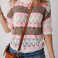 Color Block Round Neck Knit Top