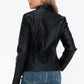 Snobbish Faux Leather Zip Up Mock Neck Jacket