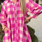 Pink Plaid Shirt Dress—All Heart—Valentine's Day Collection