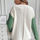 Double Take Full Size Color Block Drop Shoulder Sweater