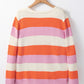 Color Block V-Neck Long Sleeve Sweater