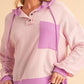 Corded Color Block Drawstring Hoodie