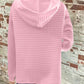 Waffle Texture Half-Buttoned Drawstring Hoodie—Small-3XL