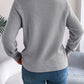 Ruffled Round Neck Long Sleeve Sweater