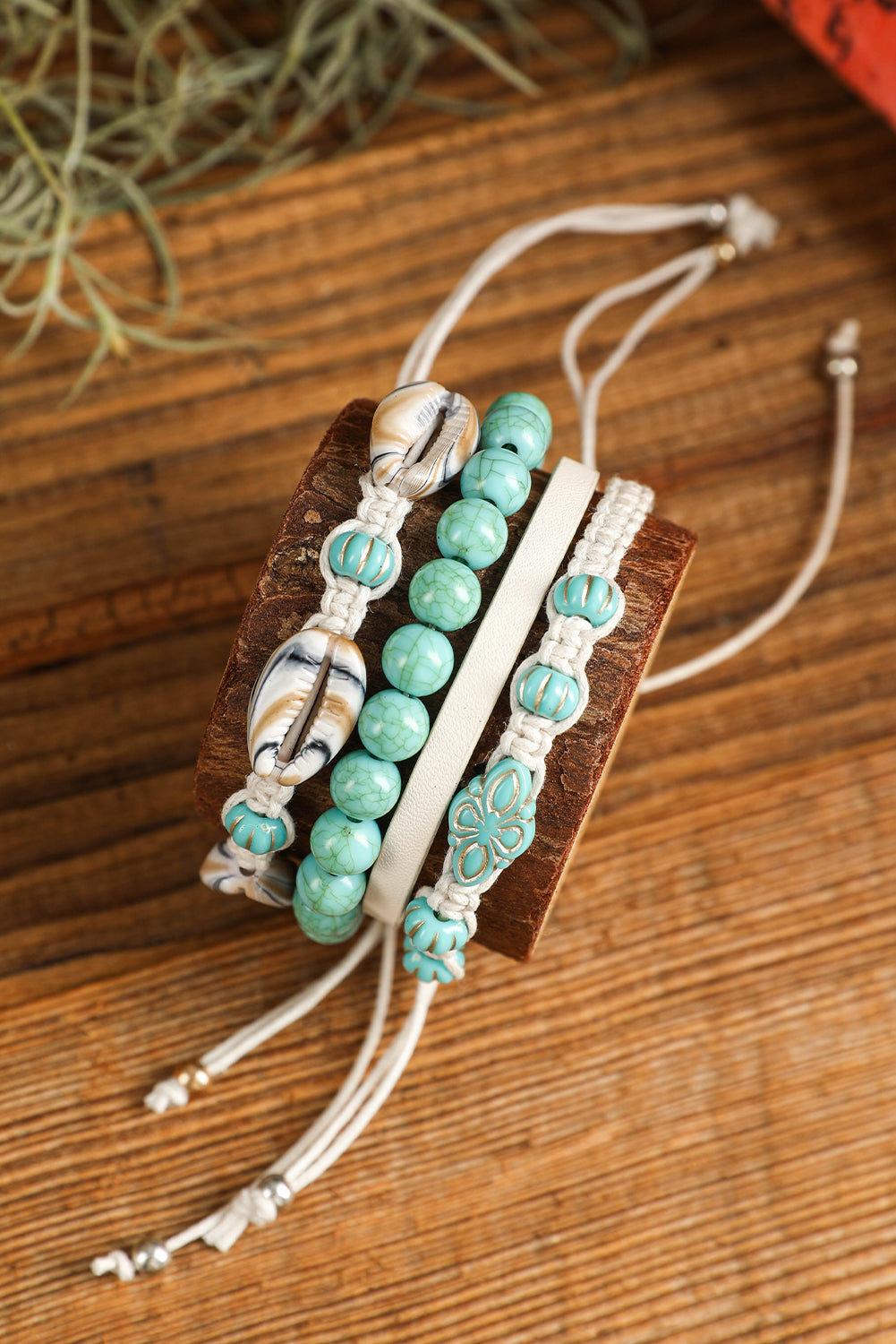 Light Blue Western Turquoise Shell Multi Layered Bracelet Set