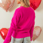 Heart Round Neck Long Sleeve Sweater