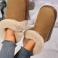 Faux Fur Round Toe Platform Boots