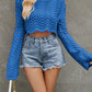 Round Neck Long Sleeve Cropped Sweater