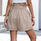 Paperbag Waist Tie Belt Shorts with Pockets