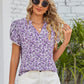 Mandy Floral Notched Neck Blouse