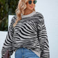 Zebra Print Gray Sweater