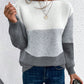 Color Block Drop Shoulder Long Sleeve Sweater