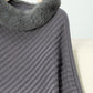 Fuzzy Trim Texture Three-Quarter Sleeve Poncho