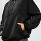 Half Zip Drop Shoulder Long Sleeve Sweatshirt