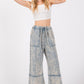 SAGE + FIG Mineral Washed Terry Wide Leg Pants