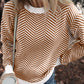 Striped Round Neck Long Sleeve Sweater