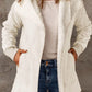 Open Front Long Sleeve Sherpa Jacket with Pockets