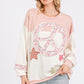 SAGE + FIG Peace & Star Patch Contrast Round Neck Sweatshirt