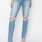 Risen Full Size High Rise Knee Distressed Skinny Jeans