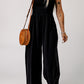 Smocked Sleeveless Wide Leg Jumpsuit with Pockets