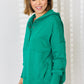 Zenana Half Snap Long Sleeve Hoodie