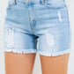 American Bazi High Waist Distressed Frayed Denim Shorts